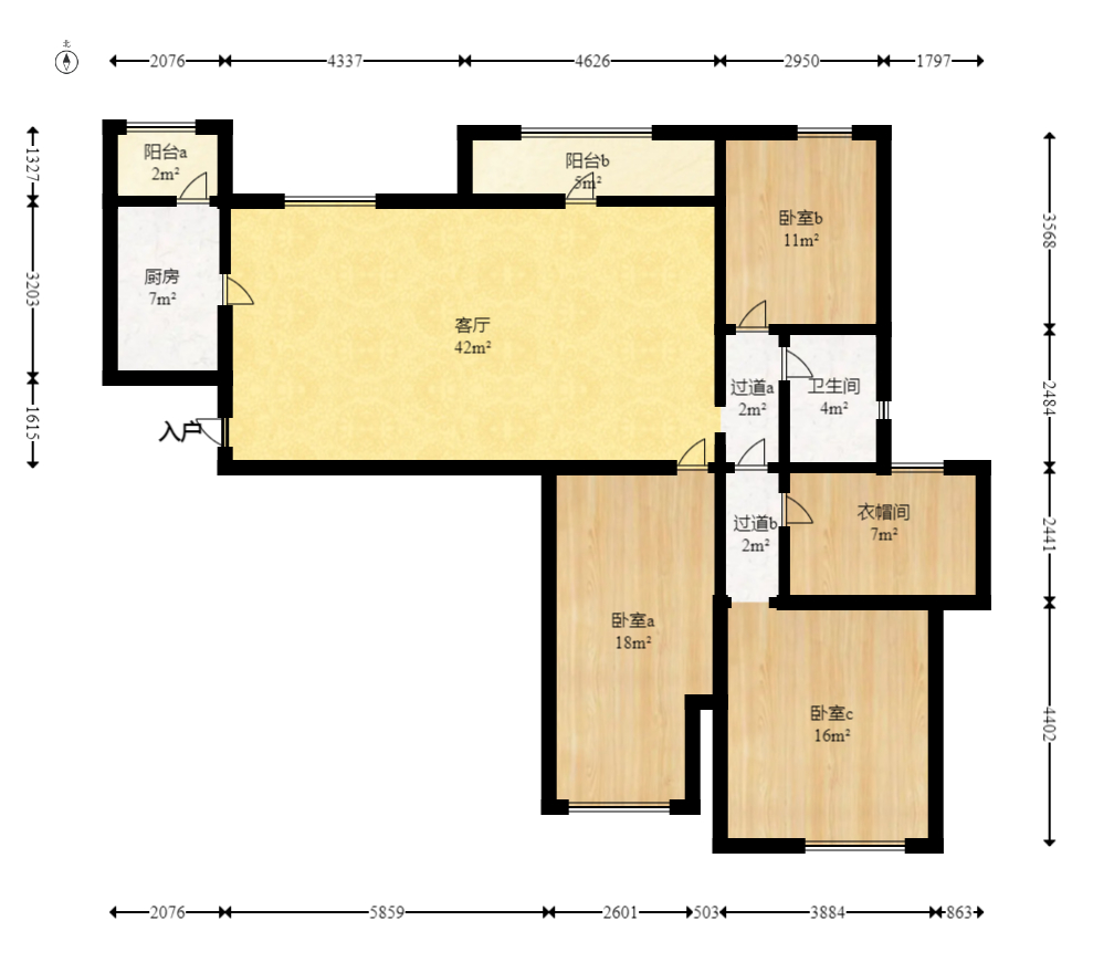 怡海星城 3室2厅2卫 2300.0元/月 怡海星城 3室2厅2卫 2300.0元/月户型图
