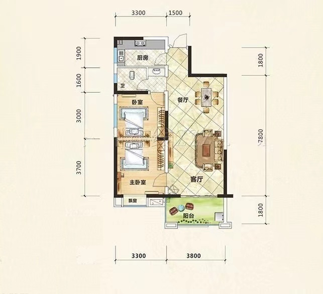 白金汉宫 2室2厅1卫 36.00万 白金汉宫 2室2厅1卫 36.00万室内图