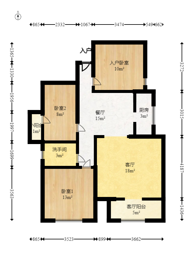 鑫科明珠  3室2厅1卫   101.00万室内图1
