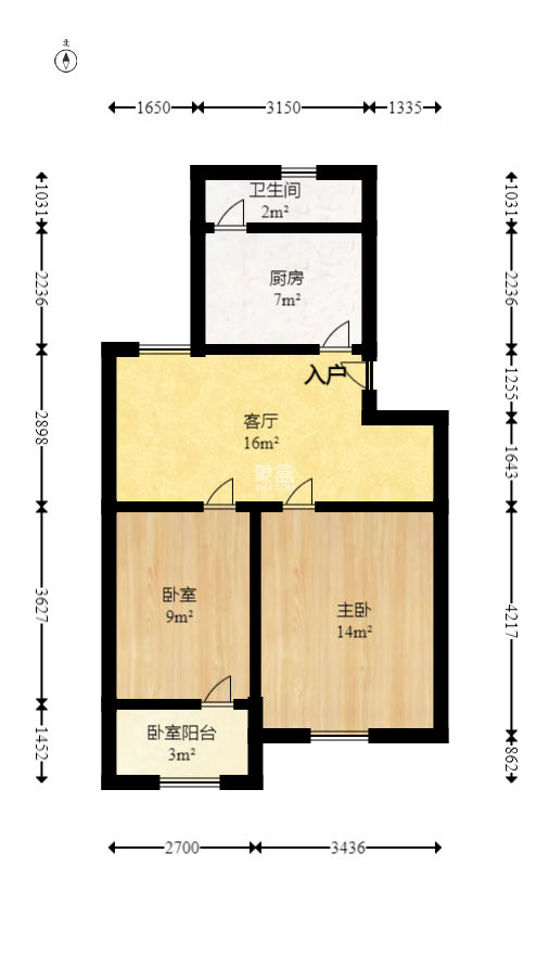 省少管所單位房  2室2廳1衛(wèi)   36.00萬