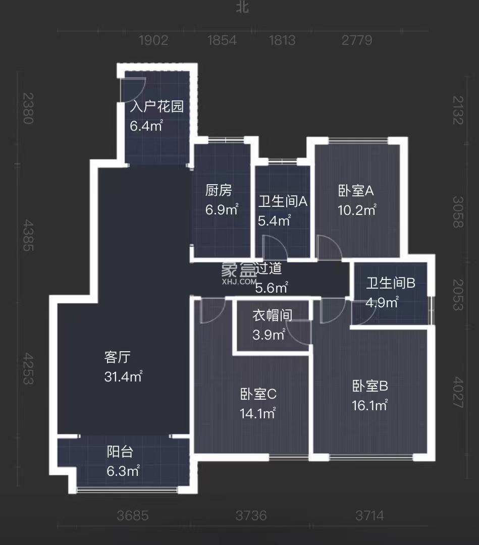 红盾雅园  3室2厅2卫    56.8万