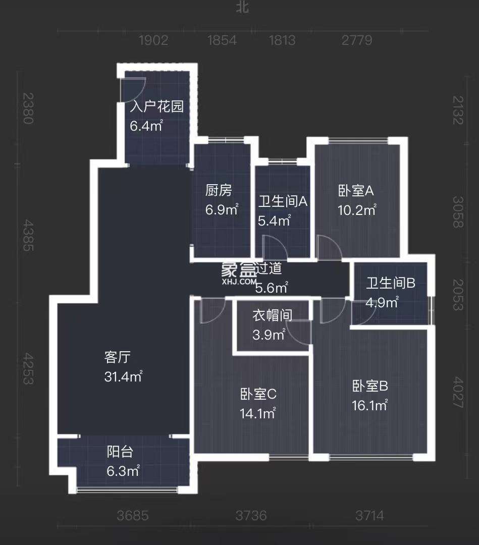 红盾雅园  3室2厅2卫    56.8万