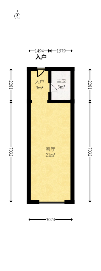 尚都美寓  1室1厅1卫    15.8万室内图1
