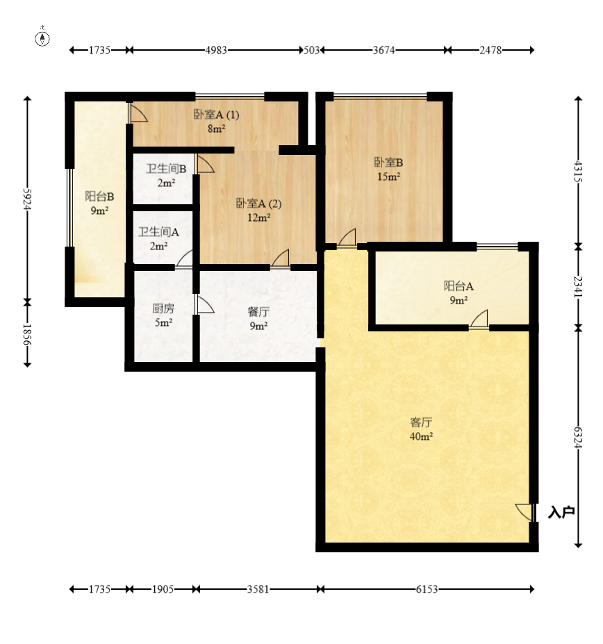 芙蓉蓉苑  3室2厅1卫    140.0万室内图1