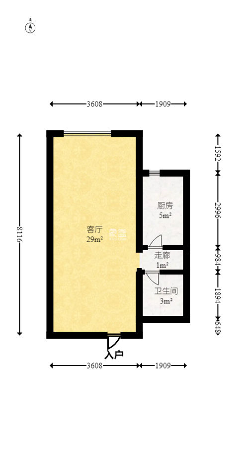 东岸城邦  1室1厅1卫   30.00万
