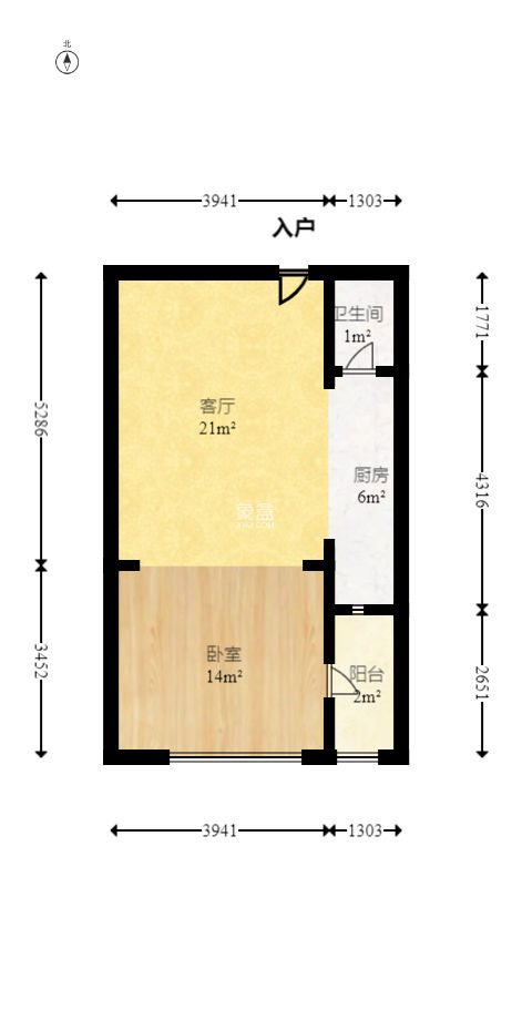 长大卧琥  1室1厅1卫    45.99万