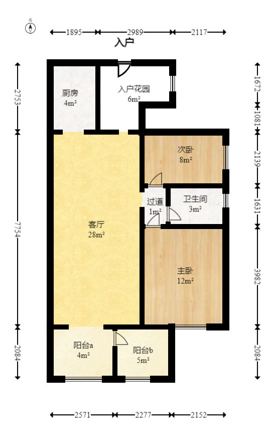 时代倾城一期  2室2厅1卫   80.30万室内图1