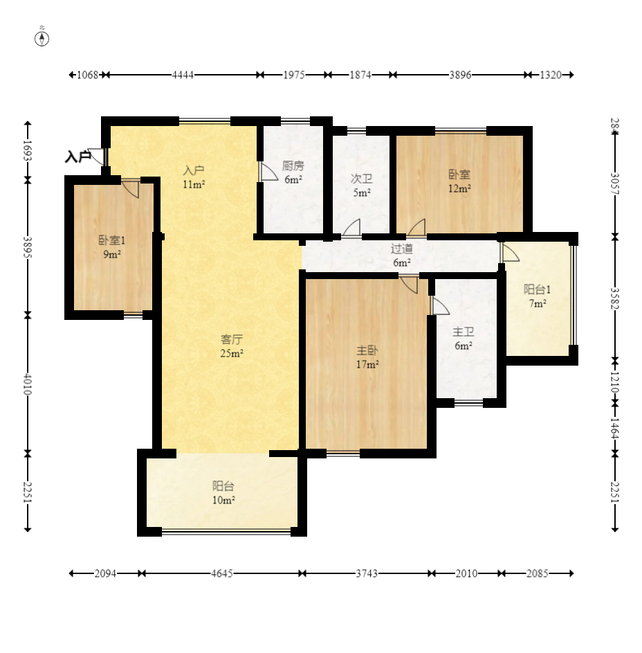 上东辛顿公寓  3室1厅2卫   115.00万室内图1