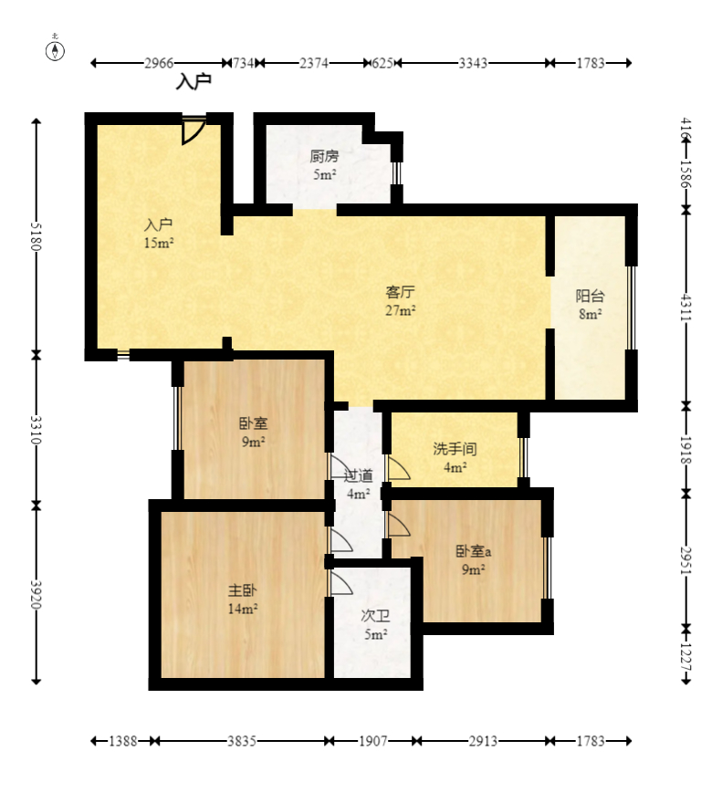 世景华庭  3室2厅2卫   70.00万 世景华庭  3室2厅2卫   70.00万户型图