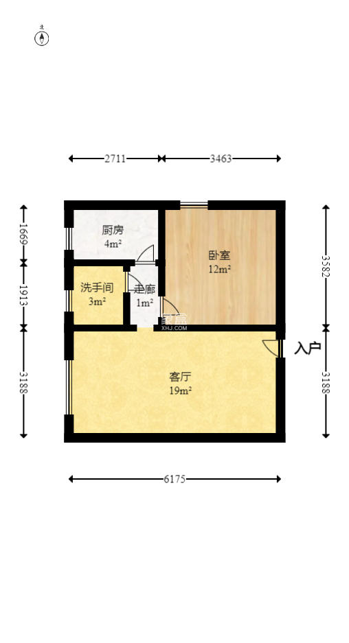 上海城小区 1室1厅0厨1卫 42.00万室内图1