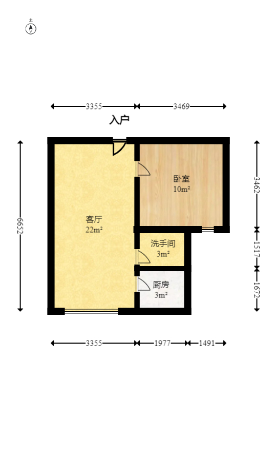 上海城小区 1室1厅1卫 1500.0元/月 上海城小区 1室1厅1卫 1500.0元/月户型图