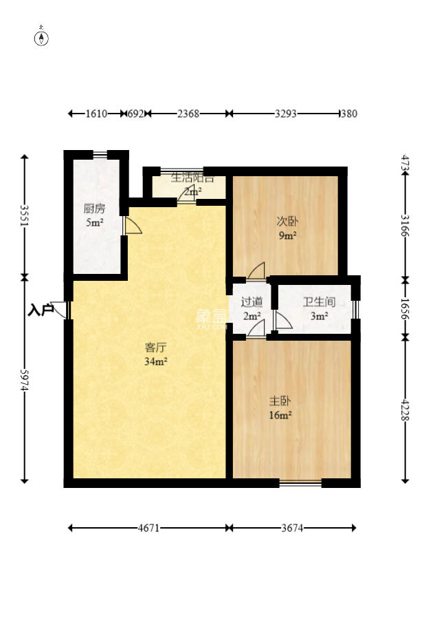 普瑞斯堡 2室2厅1卫 58.0万 普瑞斯堡 2室2厅1卫 58.0万户型图
