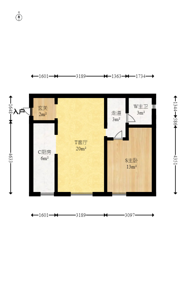 五矿万境水岸二期(五矿万境水岸和苑)  1室2厅1卫    72.0万 五矿万境水岸二期(五矿万境水岸和苑)  1室2厅1卫    72.0万户型图