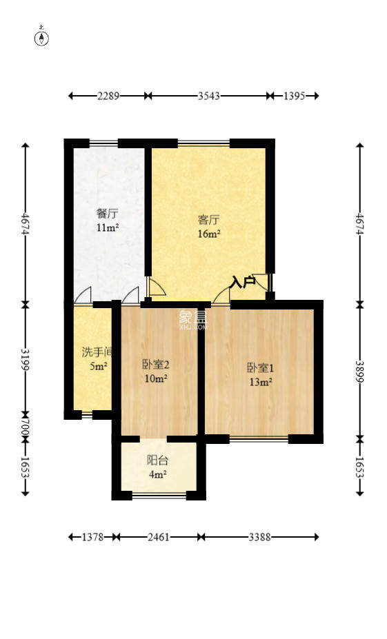 新兴小区（杨家山社区）  2室2厅1卫   37.80万室内图1