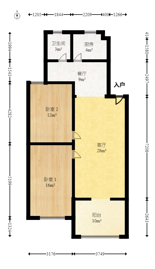 广福园  2室2厅1卫    57.0万室内图1