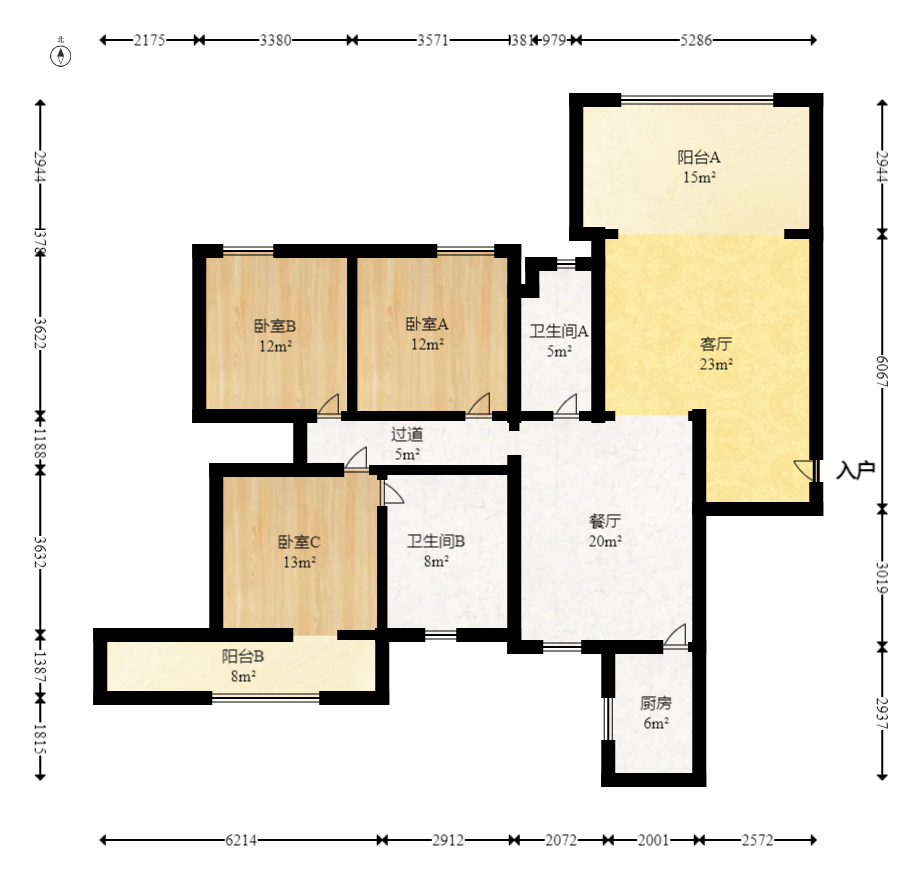月湖兰庭  3室2厅2卫   108.00万室内图1