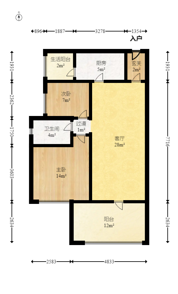 时代倾城二期  2室2厅1卫    85.9万 时代倾城二期  2室2厅1卫    85.9万户型图