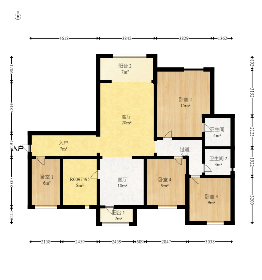 钱隆世家  3室2厅2卫    112.0万室内图1