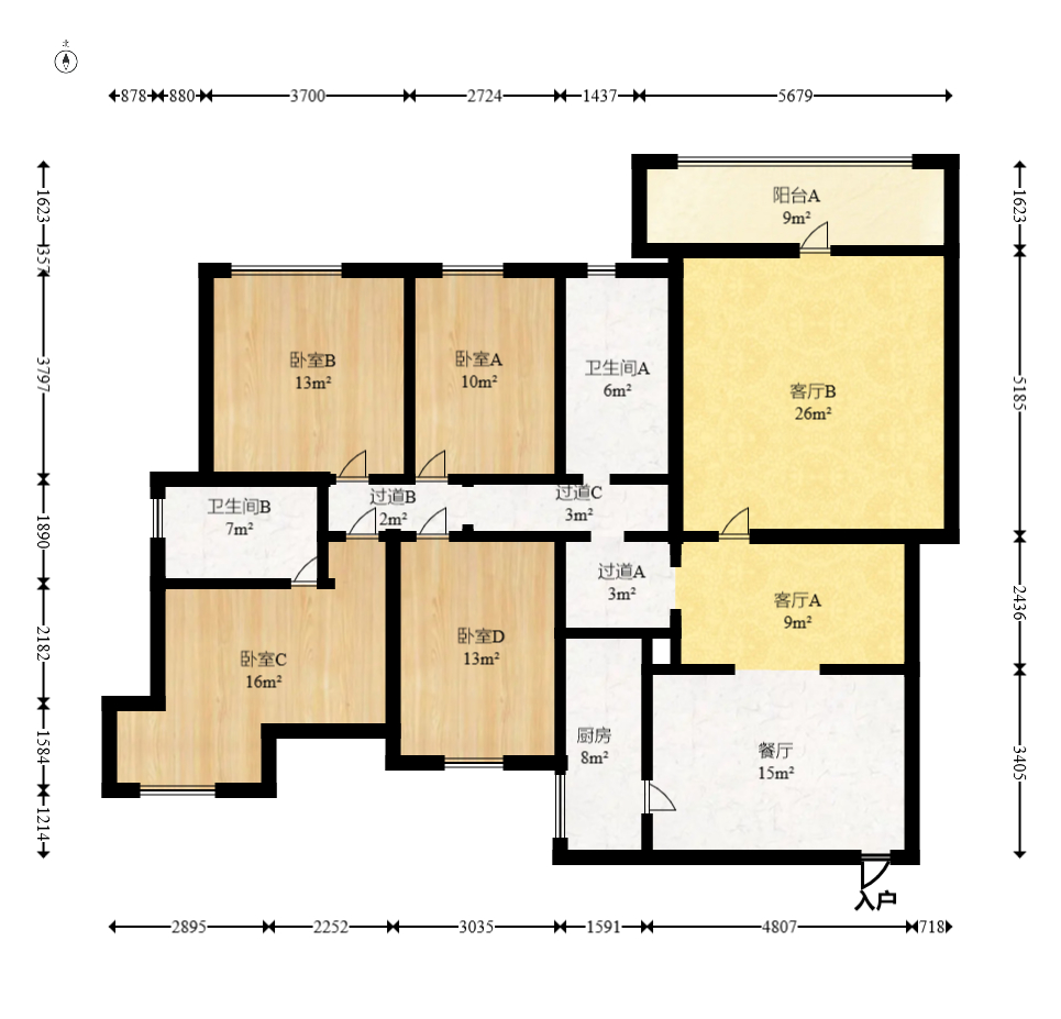 美林景園  4室2廳1衛(wèi)    115.0萬室內(nèi)圖1