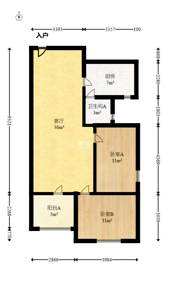 湘府9号 2室2厅1厨1卫 96.00万