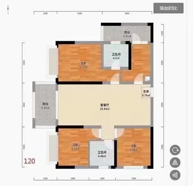 城市公园  3室2厅2卫   55.80万