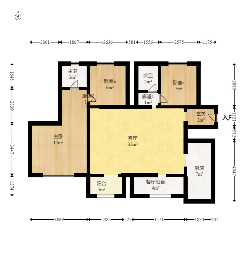 梅溪湖合能璞丽  3室2厅2卫    180.0万室内图1