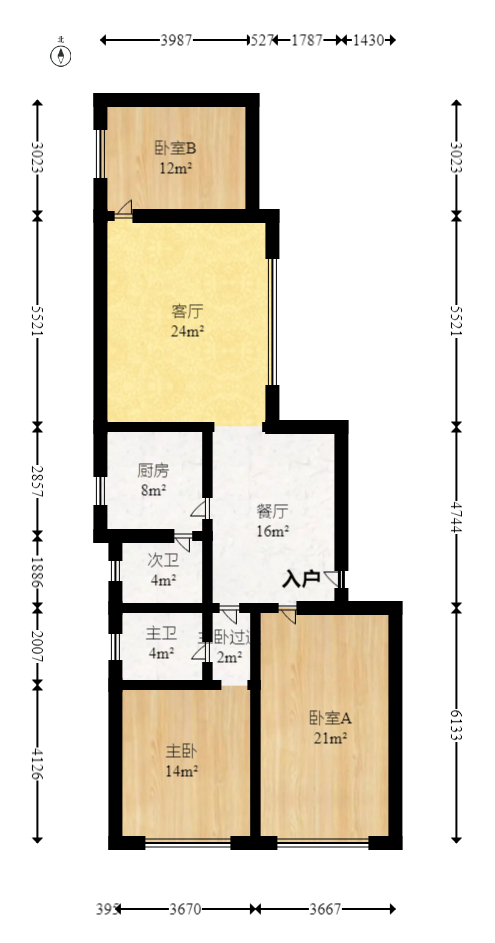 望兴家园  3室2厅2卫   67.40万室内图1