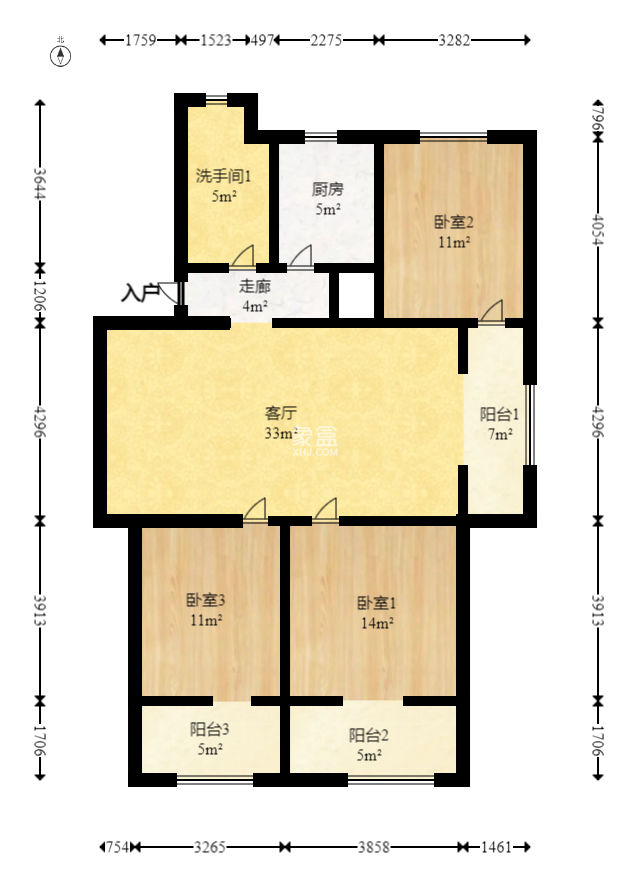 交通职院教工宿舍  3室1厅1卫   68.00万