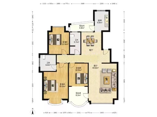 庐山春天一期桃李苑  3室2厅2卫    66.8万 庐山春天一期桃李苑  3室2厅2卫    66.8万室内图