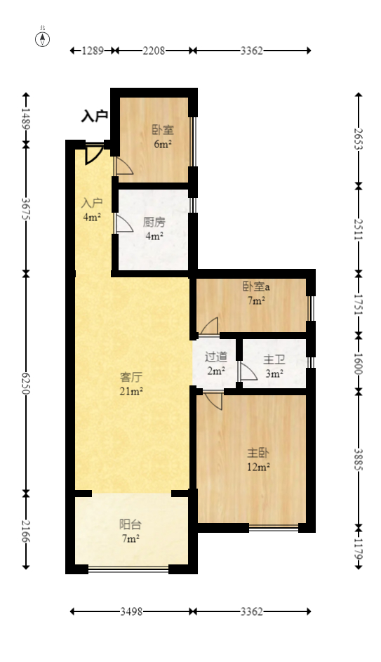 花样年华  3室2厅1卫   56.00万 花样年华  3室2厅1卫   56.00万户型图