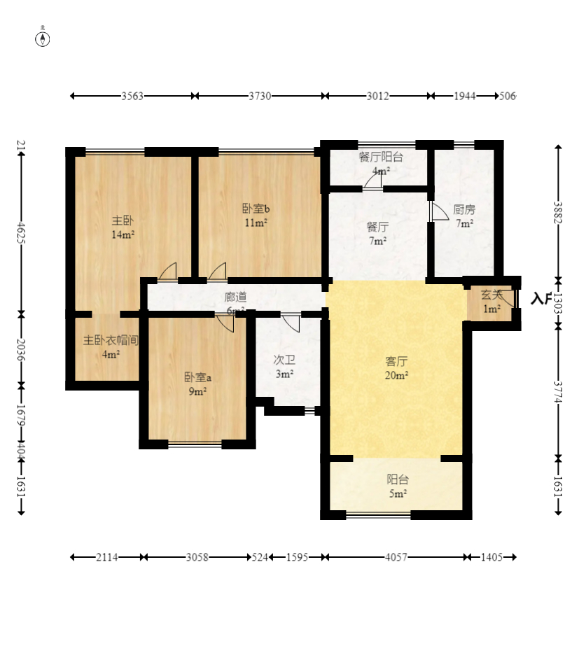 保利麓谷林语B区  3室2厅2卫    108.0万室内图1
