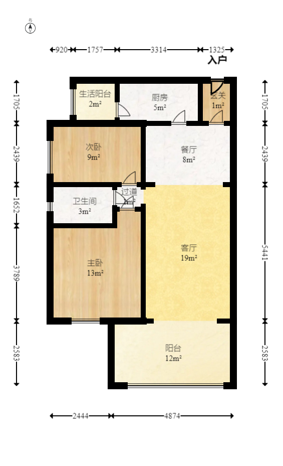 时代倾城三期 2室2厅1卫 81.0万 时代倾城三期 2室2厅1卫 81.0万户型图