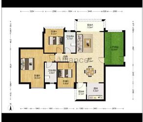 奥园广场 4室2厅2卫 85.00万 奥园广场 4室2厅2卫 85.00万室内图