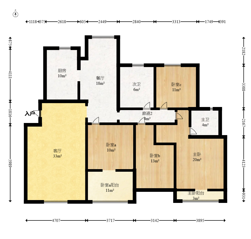 銀華山莊  4室2廳1衛(wèi)    128.0萬室內(nèi)圖1