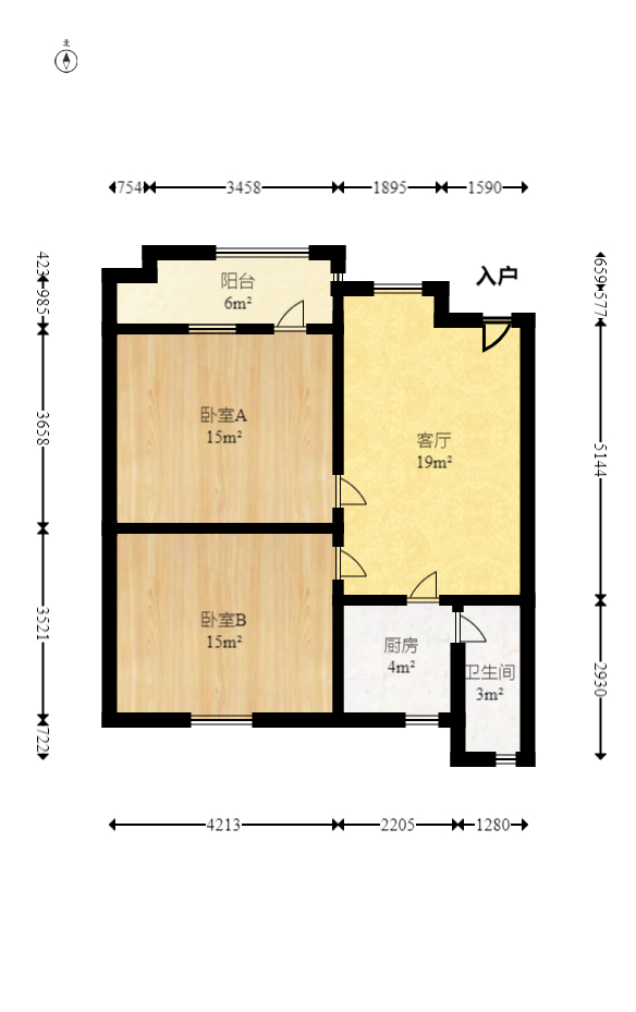 南湖路水工機械廠宿舍  2室1廳1衛(wèi)    35.0萬室內(nèi)圖1