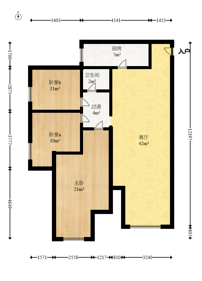 勤诚达新界  3室2厅1卫    107.99万 勤诚达新界  3室2厅1卫    107.99万户型图