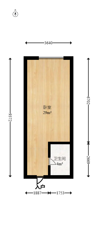名富公寓  1室1厅1卫    22.8万室内图1