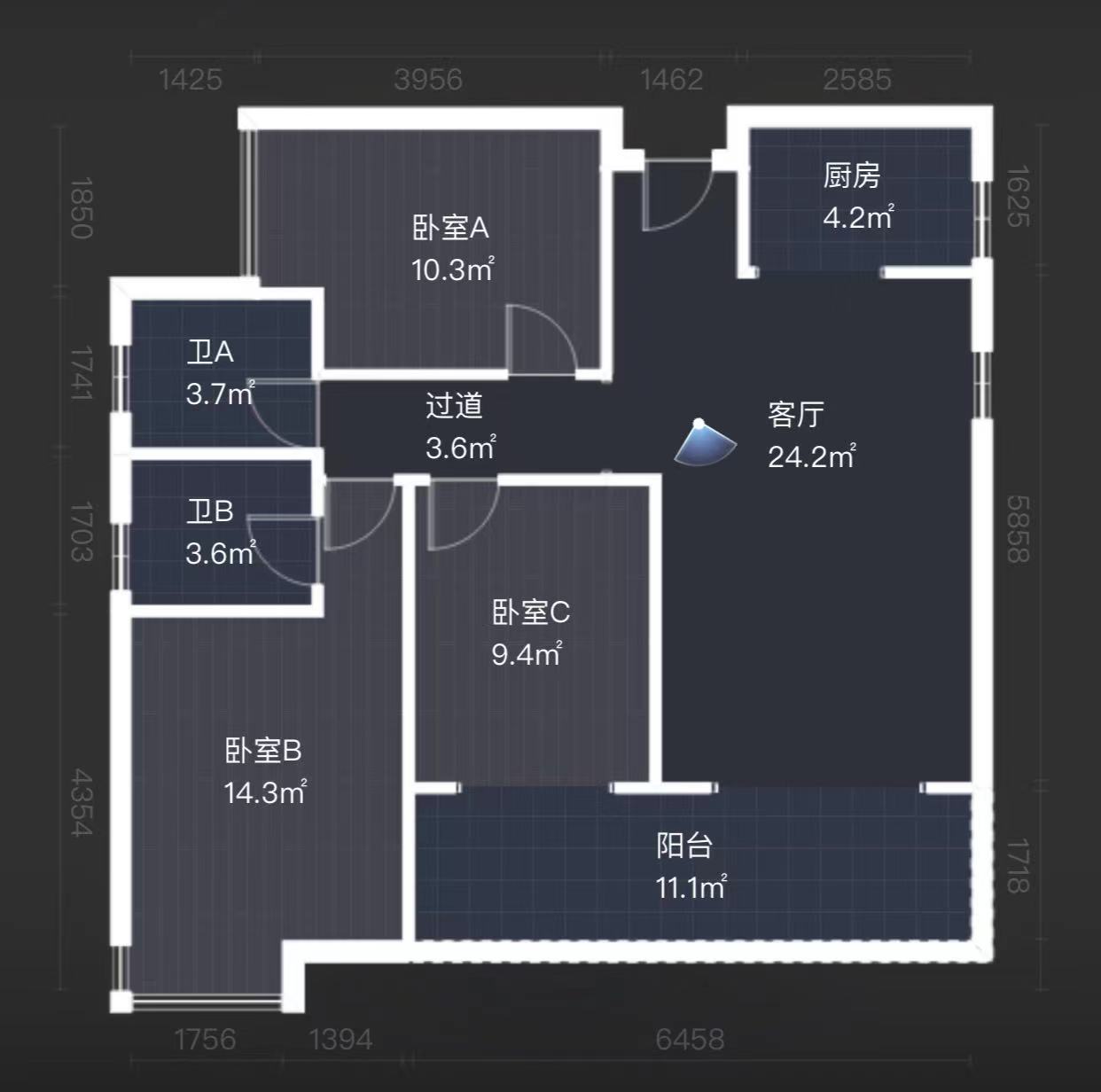 时代新城（翰林府）  3室2厅2卫   53.80万