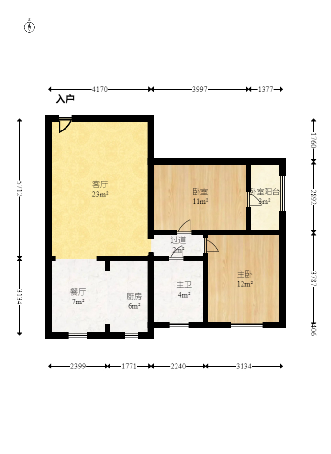 星沙商业步行街 2室1厅1卫 43.0万 星沙商业步行街 2室1厅1卫 43.0万户型图