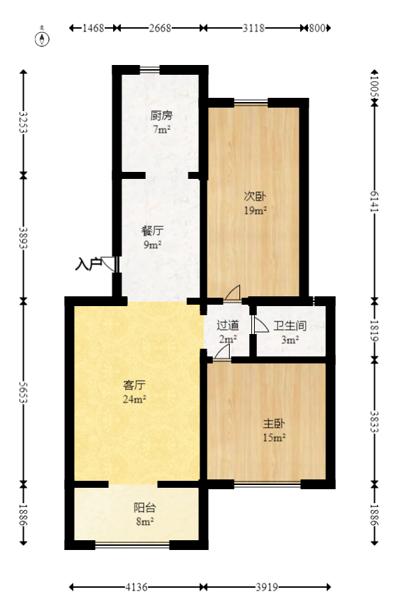 澳海月亮湾  3室2厅2卫   72.80万室内图1