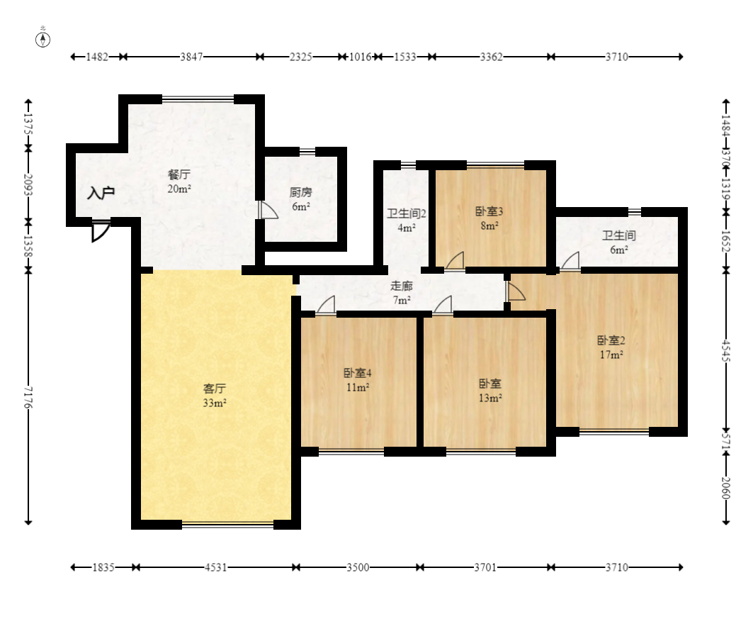 中交中央公园D1区  4室2厅2卫   197.90万室内图1