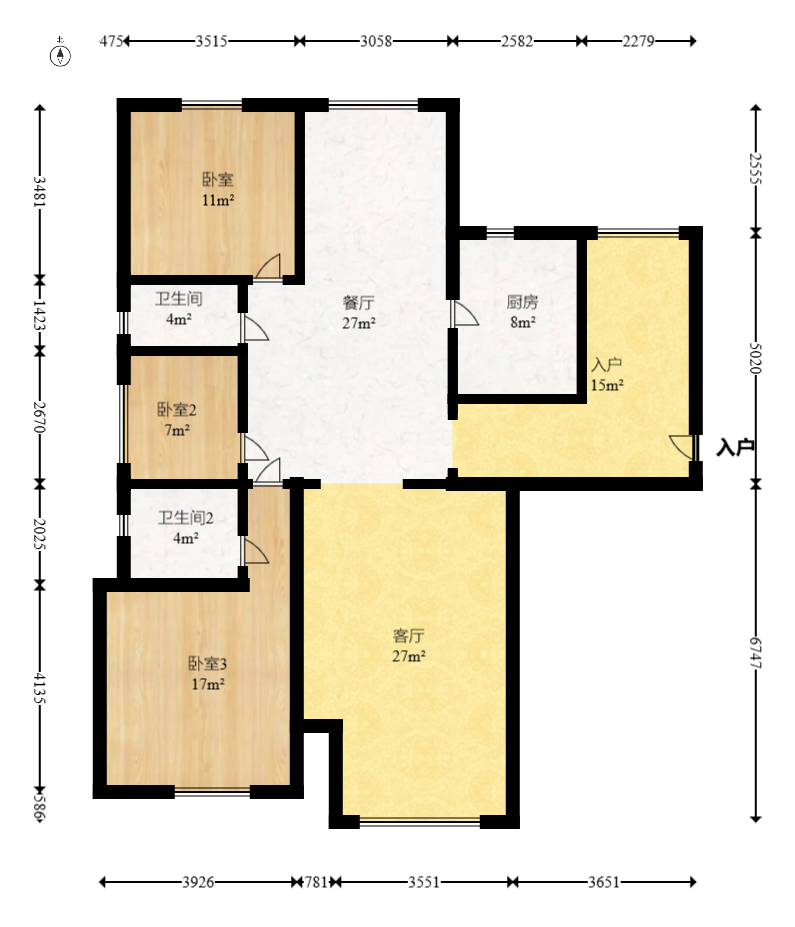 辉宏橄榄城 4室2厅2卫 85.00万 辉宏橄榄城 4室2厅2卫 85.00万户型图