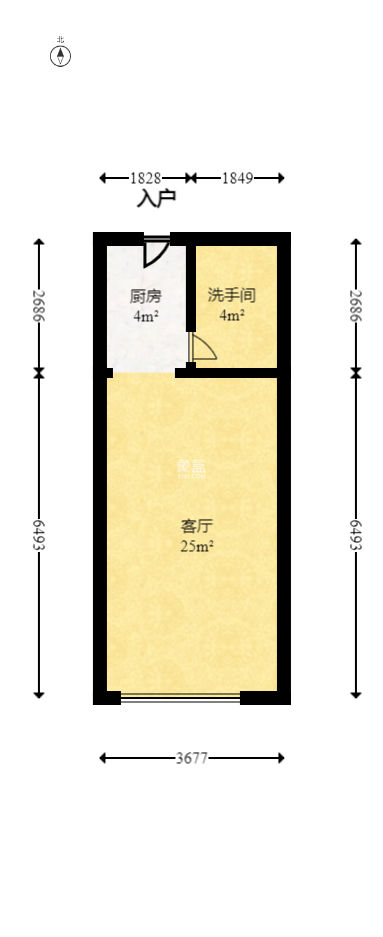 红星国际公寓  1室1厅1卫   50.00万