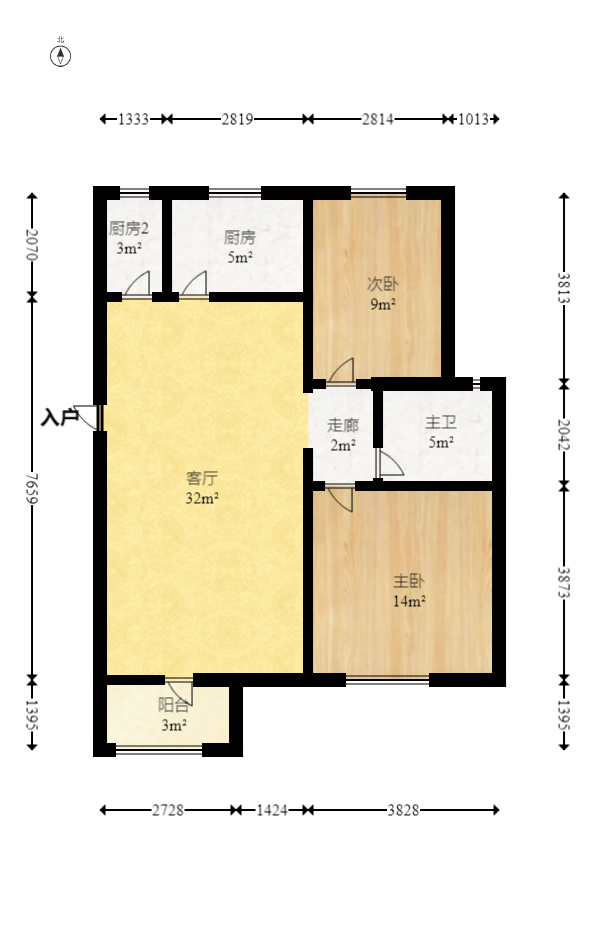 鹏基诺亚山林 2室2厅1卫 71.60万 鹏基诺亚山林 2室2厅1卫 71.60万户型图