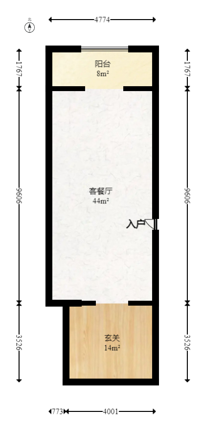 钰龙天下一期  3室2厅2卫   355.00万室内图1