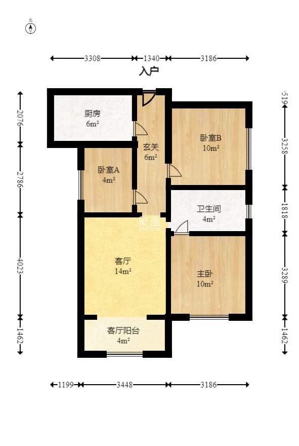 滨江海棠湾  2室2厅1卫   58.00万