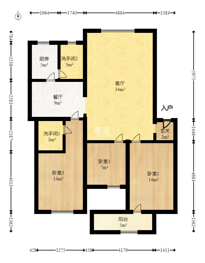 三湘小区  3室2厅1卫    65.0万