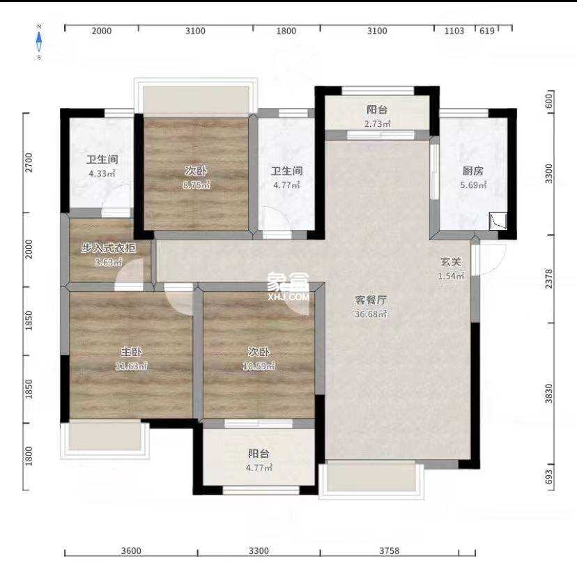 山水印象  3室2厅2卫   89.60万