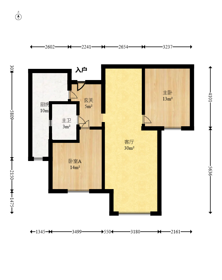 湘江雅頌居  2室2廳1衛(wèi)    105.0萬(wàn)室內(nèi)圖1