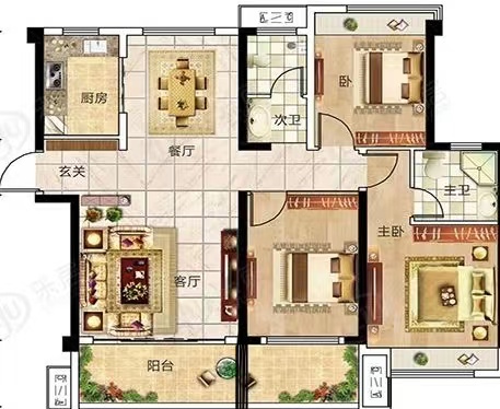 江南世家 3室2厅2卫 49.00万 江南世家 3室2厅2卫 49.00万室内图